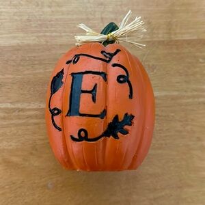 Wooden Pumpkin with the letter “E”